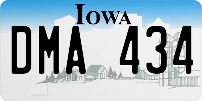 IA license plate DMA434