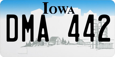 IA license plate DMA442
