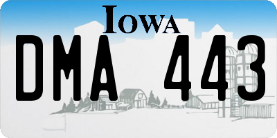 IA license plate DMA443