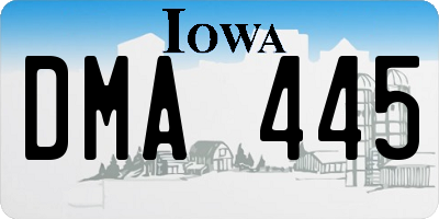 IA license plate DMA445