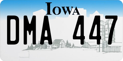 IA license plate DMA447