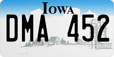 IA license plate DMA452