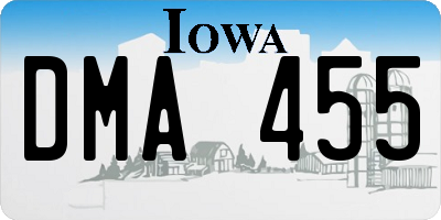 IA license plate DMA455