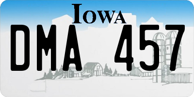 IA license plate DMA457