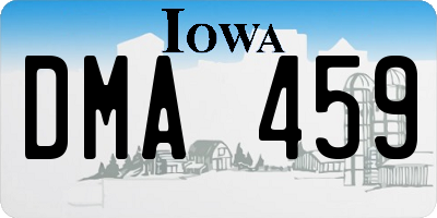 IA license plate DMA459