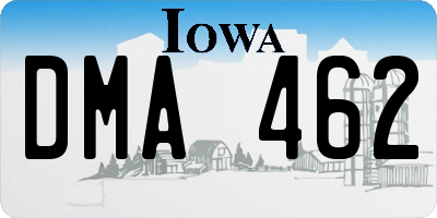 IA license plate DMA462