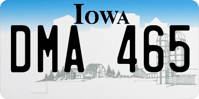 IA license plate DMA465