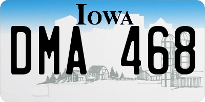 IA license plate DMA468