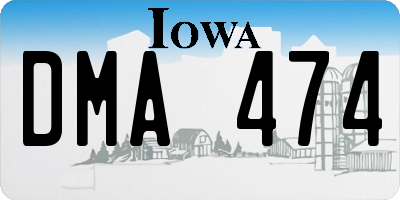 IA license plate DMA474