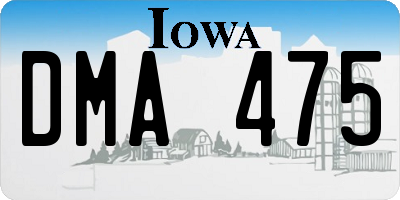 IA license plate DMA475