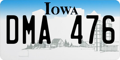 IA license plate DMA476