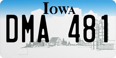 IA license plate DMA481