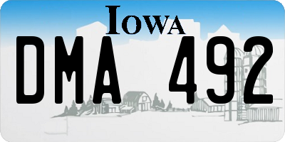 IA license plate DMA492