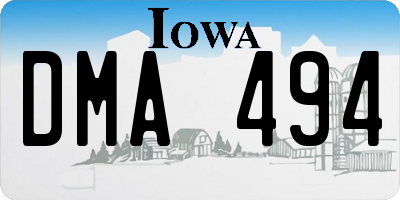 IA license plate DMA494