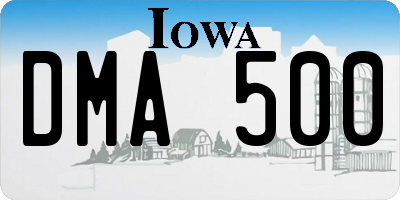 IA license plate DMA500