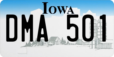 IA license plate DMA501