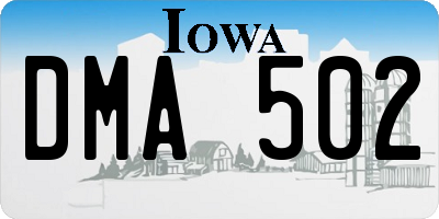 IA license plate DMA502