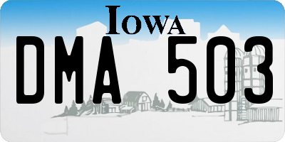 IA license plate DMA503
