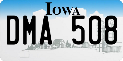 IA license plate DMA508