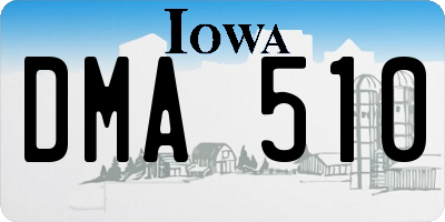 IA license plate DMA510
