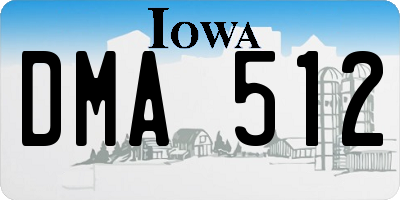 IA license plate DMA512
