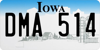 IA license plate DMA514