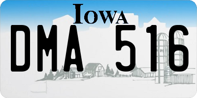 IA license plate DMA516