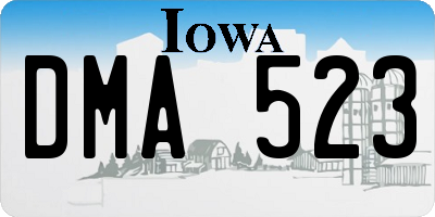 IA license plate DMA523