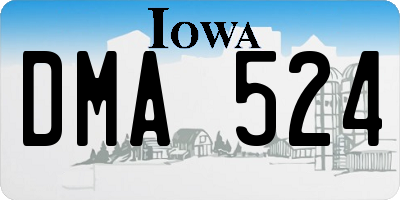 IA license plate DMA524
