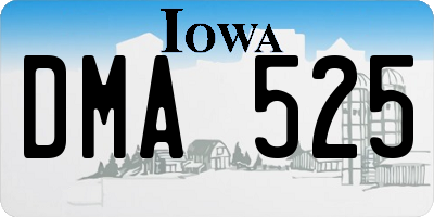 IA license plate DMA525