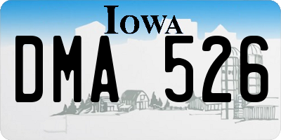 IA license plate DMA526