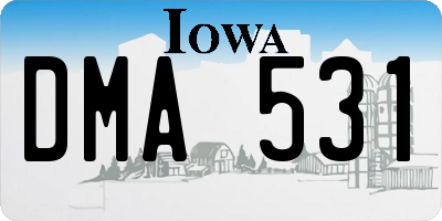 IA license plate DMA531