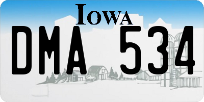 IA license plate DMA534