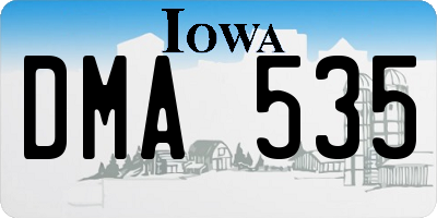 IA license plate DMA535
