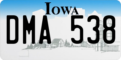 IA license plate DMA538