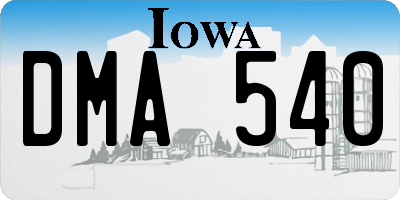 IA license plate DMA540