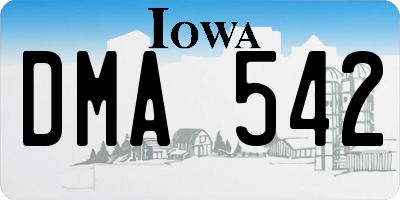 IA license plate DMA542
