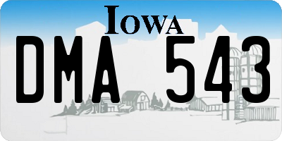IA license plate DMA543
