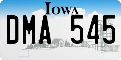 IA license plate DMA545