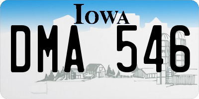 IA license plate DMA546