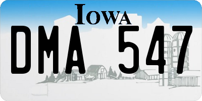IA license plate DMA547