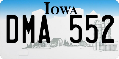 IA license plate DMA552