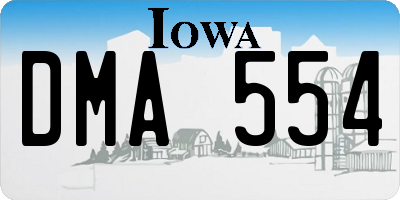 IA license plate DMA554