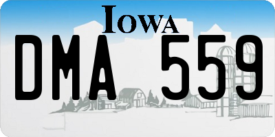 IA license plate DMA559