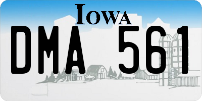 IA license plate DMA561