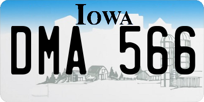 IA license plate DMA566
