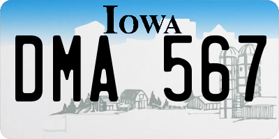 IA license plate DMA567