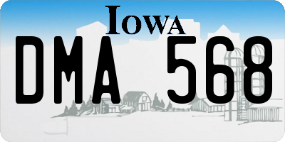 IA license plate DMA568