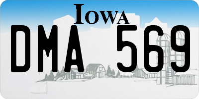 IA license plate DMA569