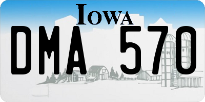 IA license plate DMA570